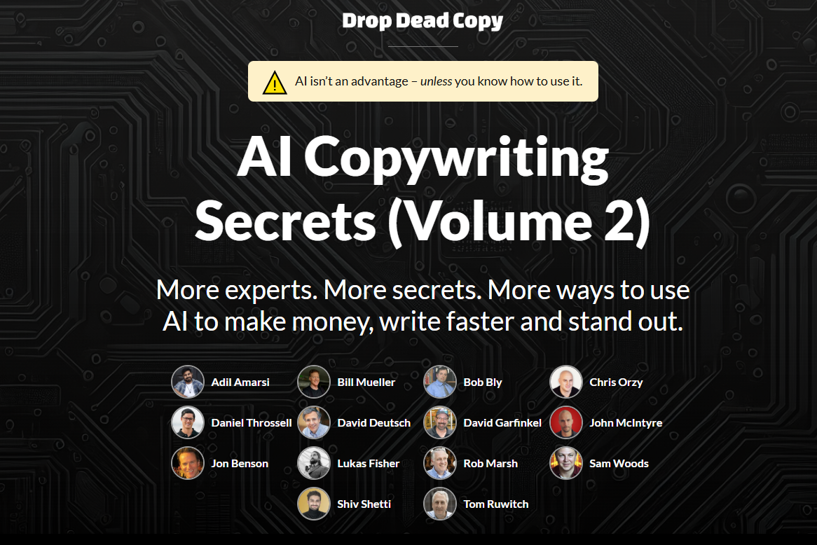 AI打造顶级文案高手教程：Drop Dead Copy – AI Copywriting Secrets (Volume 2) ($197.00)